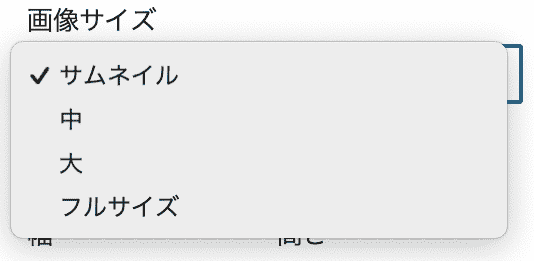 画像サイズの選択肢