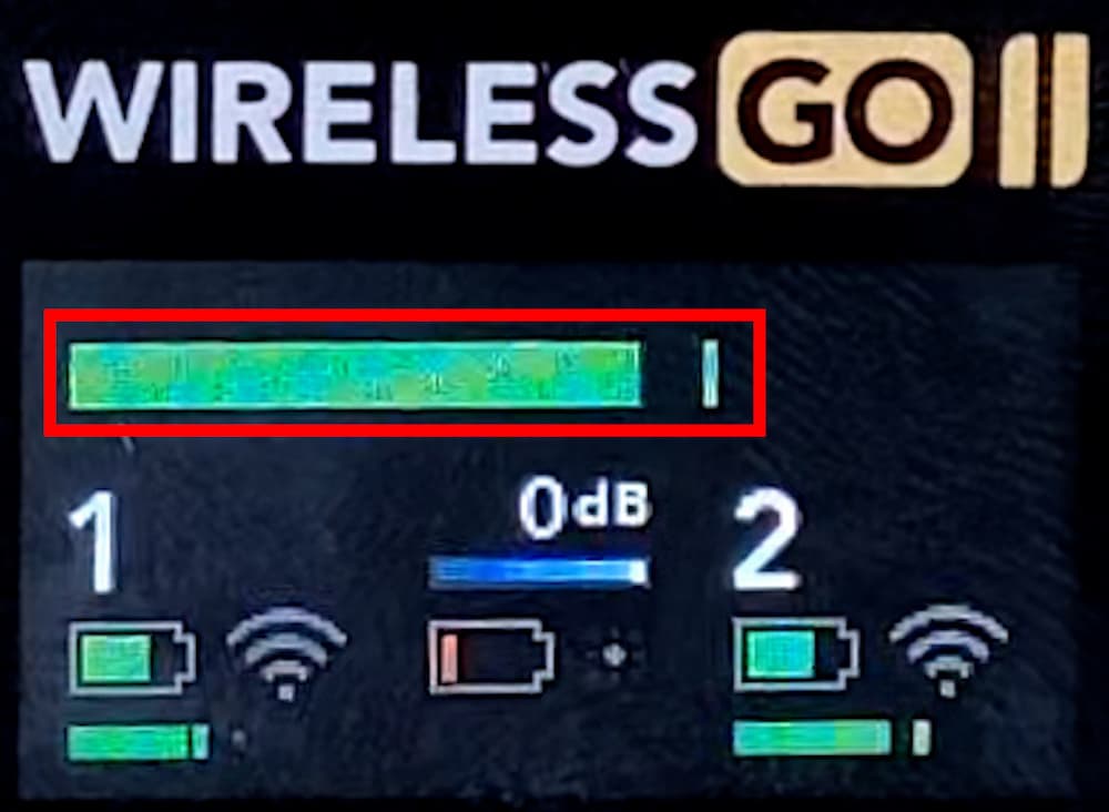 WIRELESS GOII 受信器側 液晶画面 音声波形 1つ