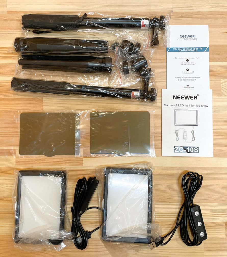 Neewer 2パック USBビデオライト パッケージ内容