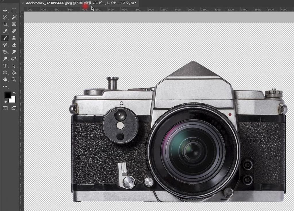 Photoshop カメラの写真 切り抜き完了