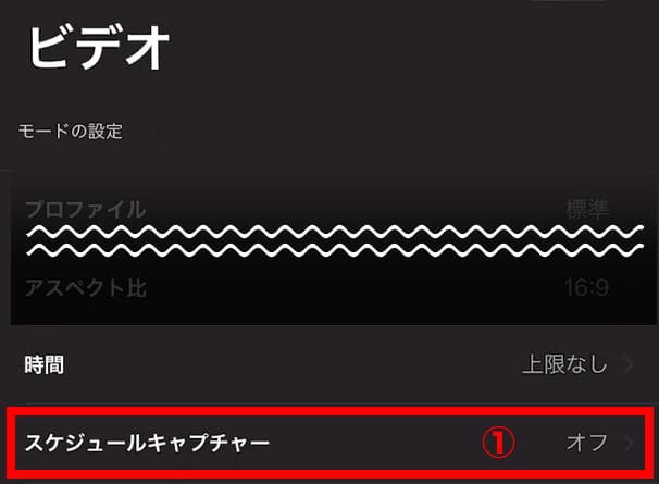 ビデオ設定 スケジュールキャプチャー