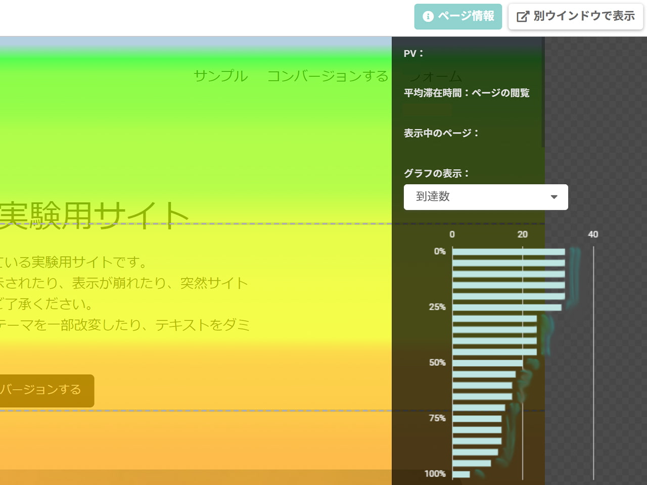 SiTest スクロールヒートマップ 到達数