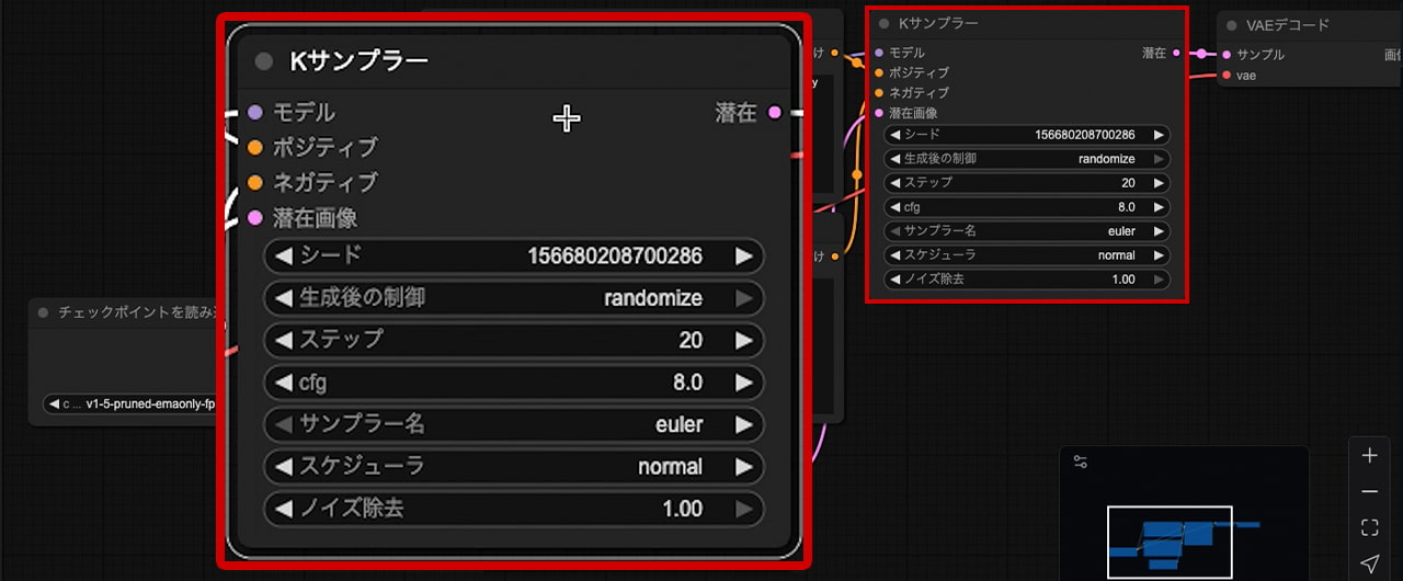 Kサンプラー ノード
