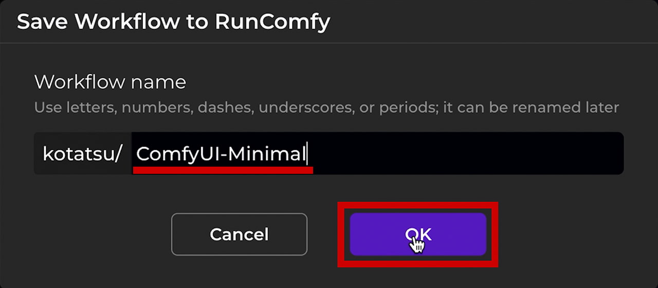 Save Workflow to RunComfy
