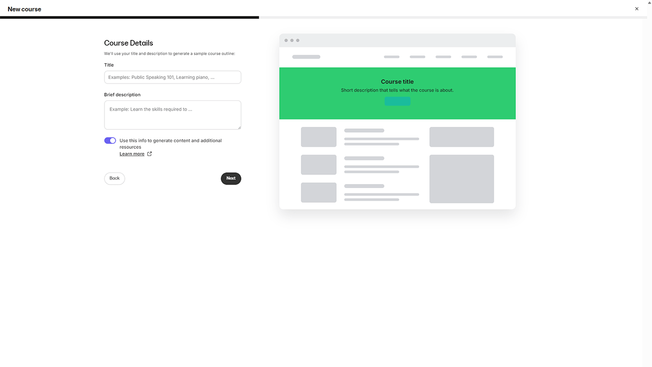 Kajabi コースの詳細を記述