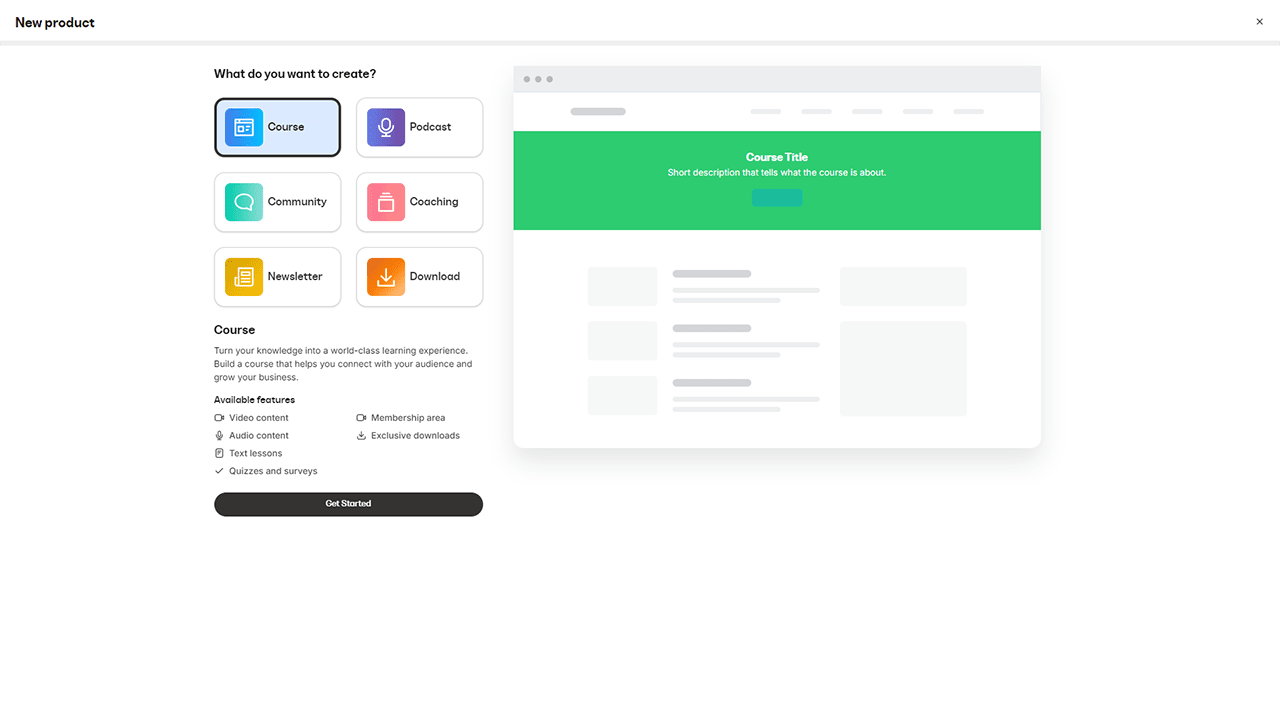 Kajabi 新しいプロジェクトを作成