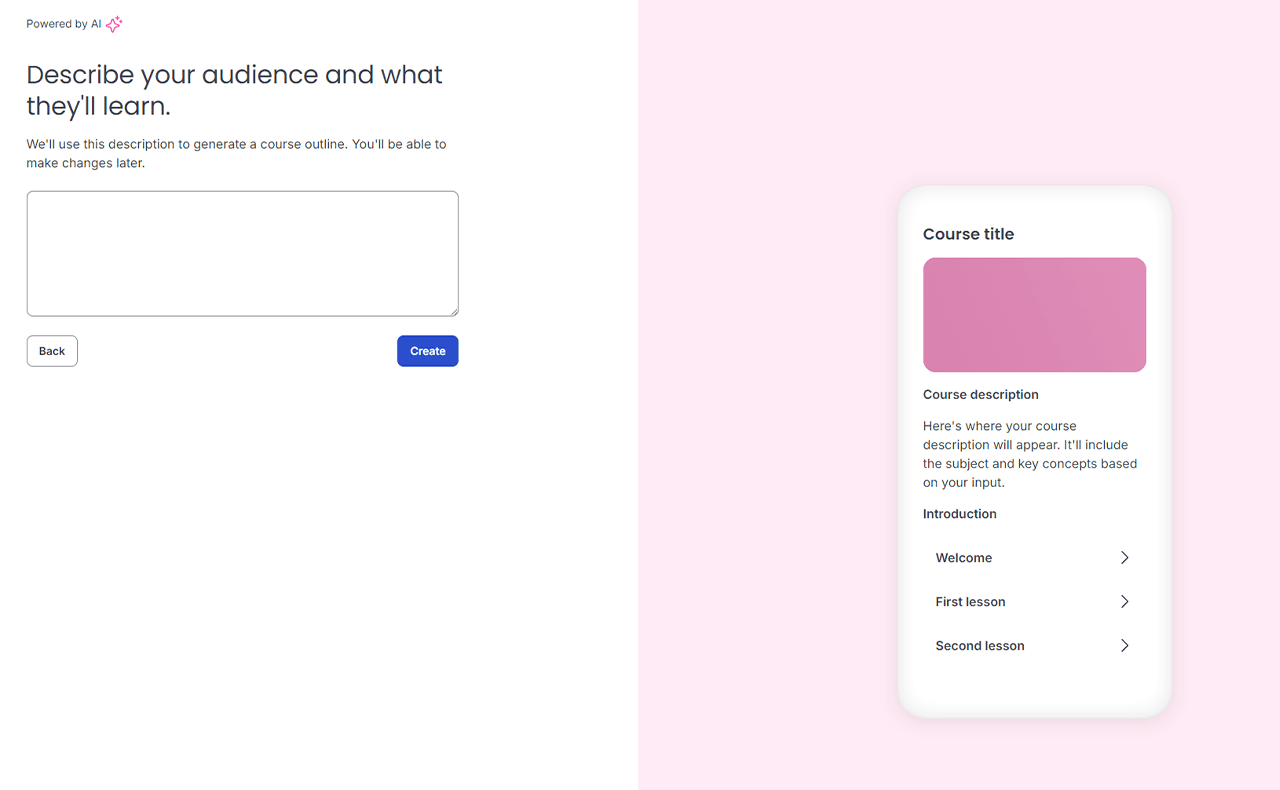 Thinkific コース作成画面（自動生成）